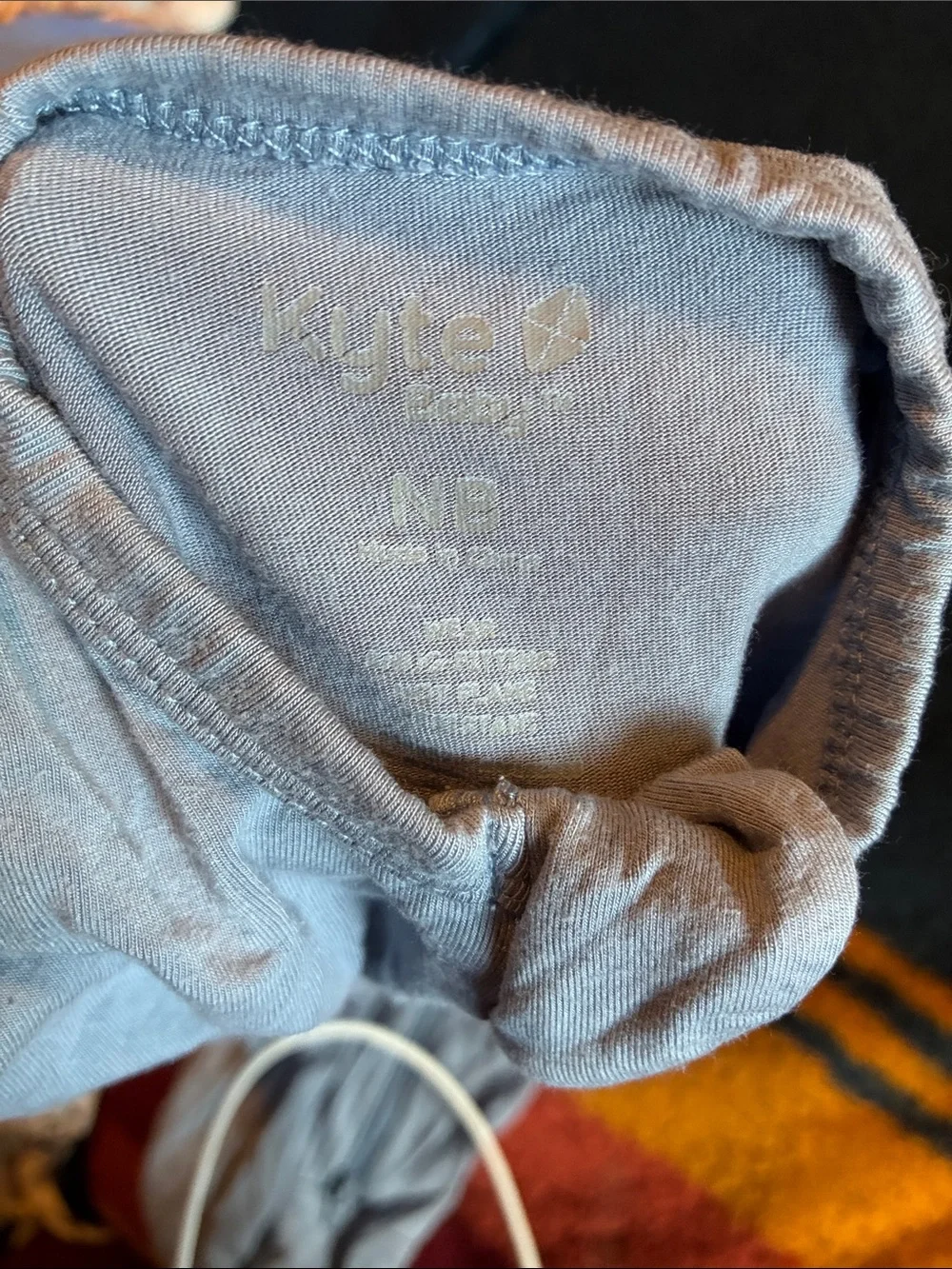 Kyte BABY Light Blue : gray Zipper Footed One-Piece